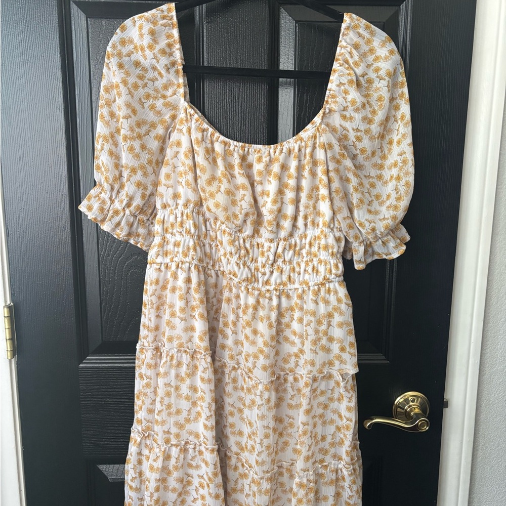Trixxi Yellow and White Floral Dress